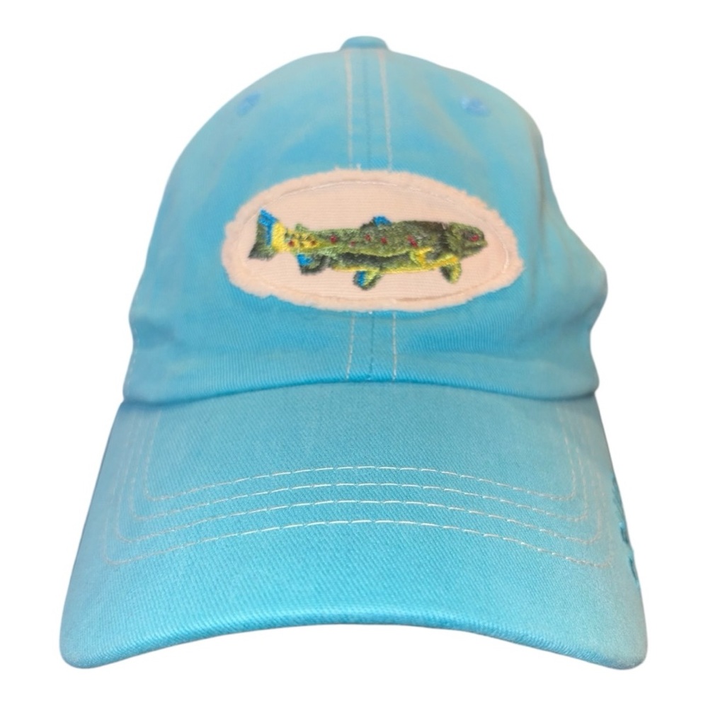 Orvis Mesh Trucker Hat Blue Fish Embroidery Adjustable AR12